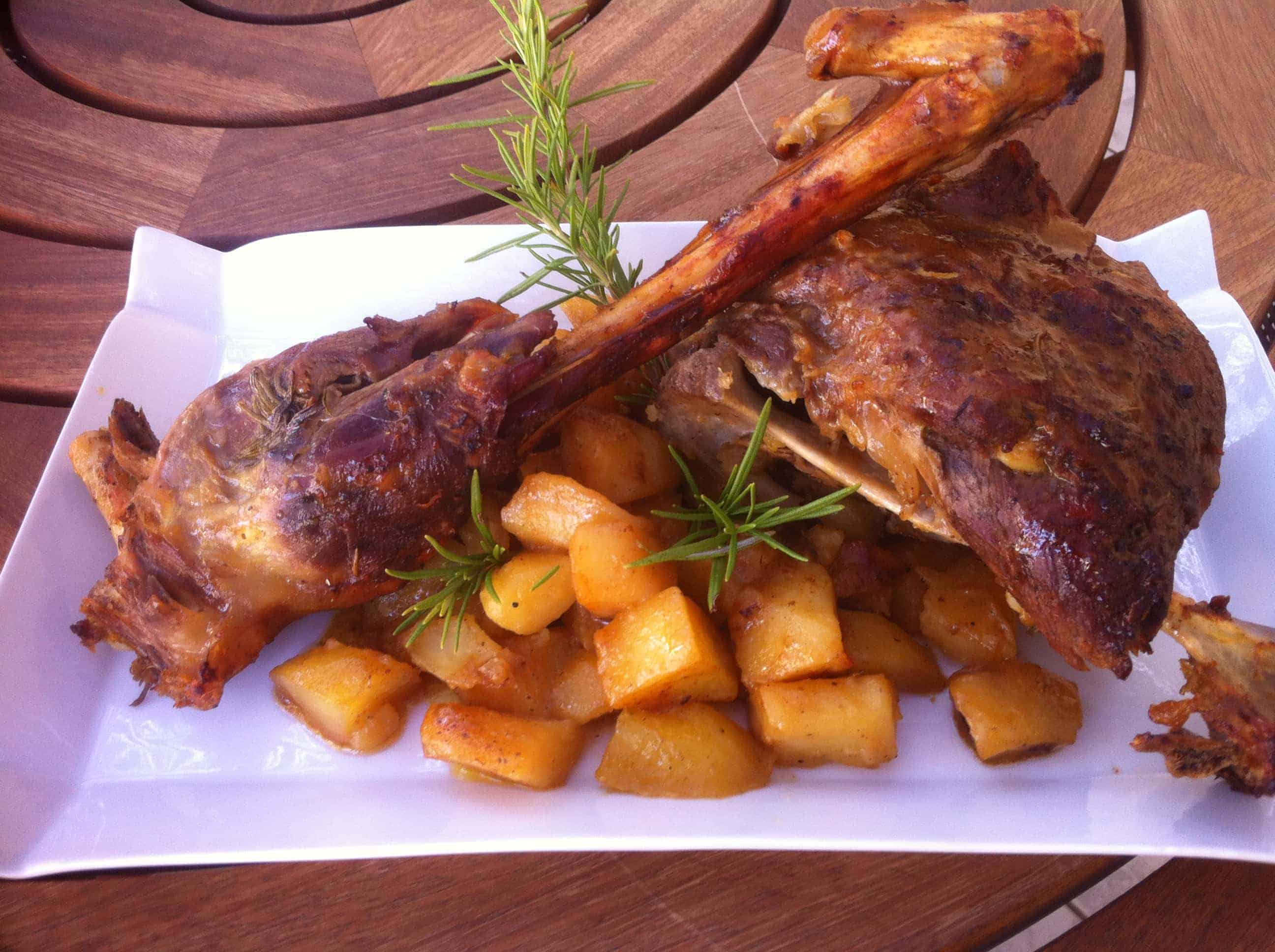 Honey-glazed Greek Roast Lamb with Potatoes - My Greek Dish