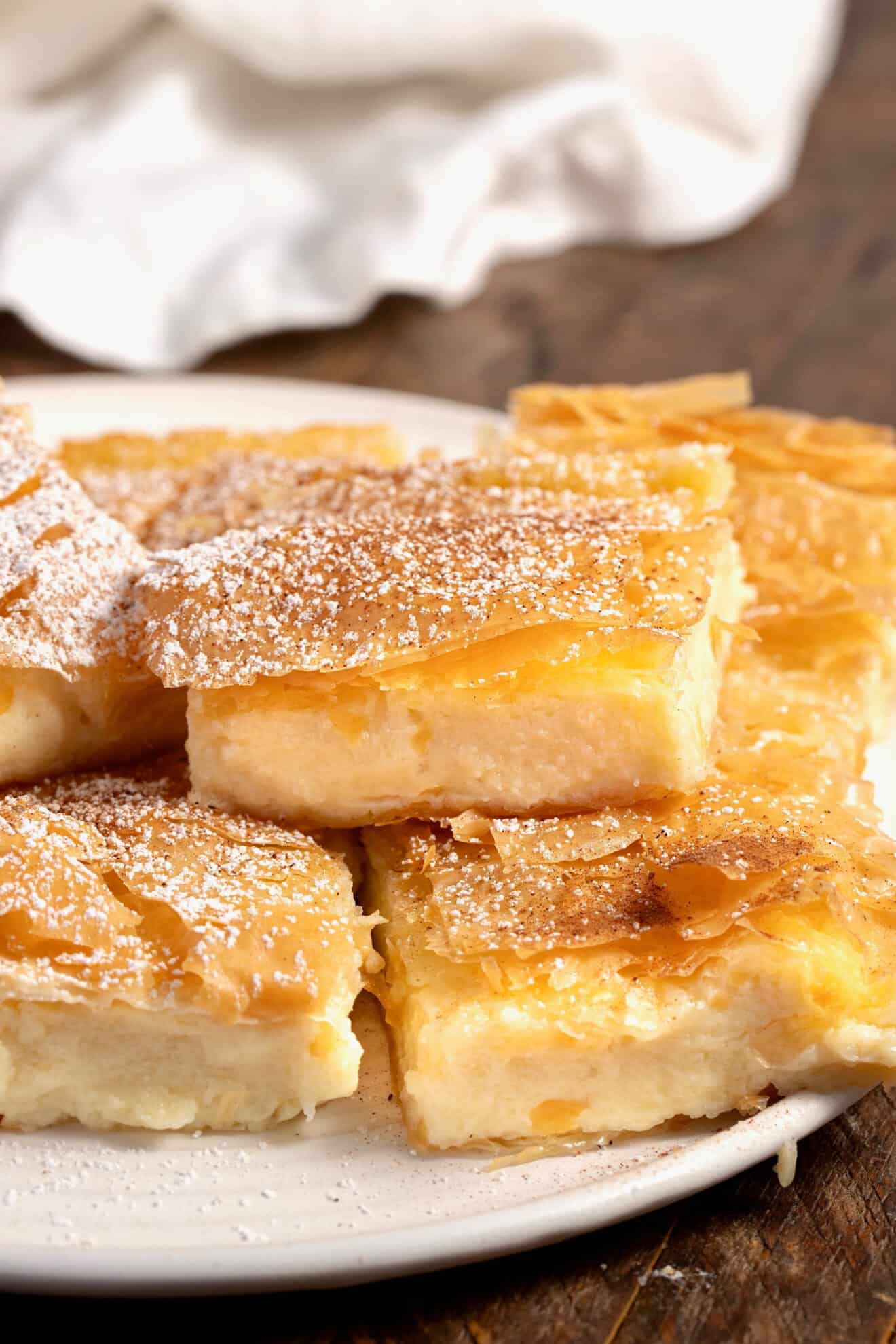 Greek Bougatsa recipe (Custard Pie with Phyllo and ground Cinnamon ...