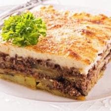 Traditional Moussaka recipe with eggplants (aubergines) and potatoes image