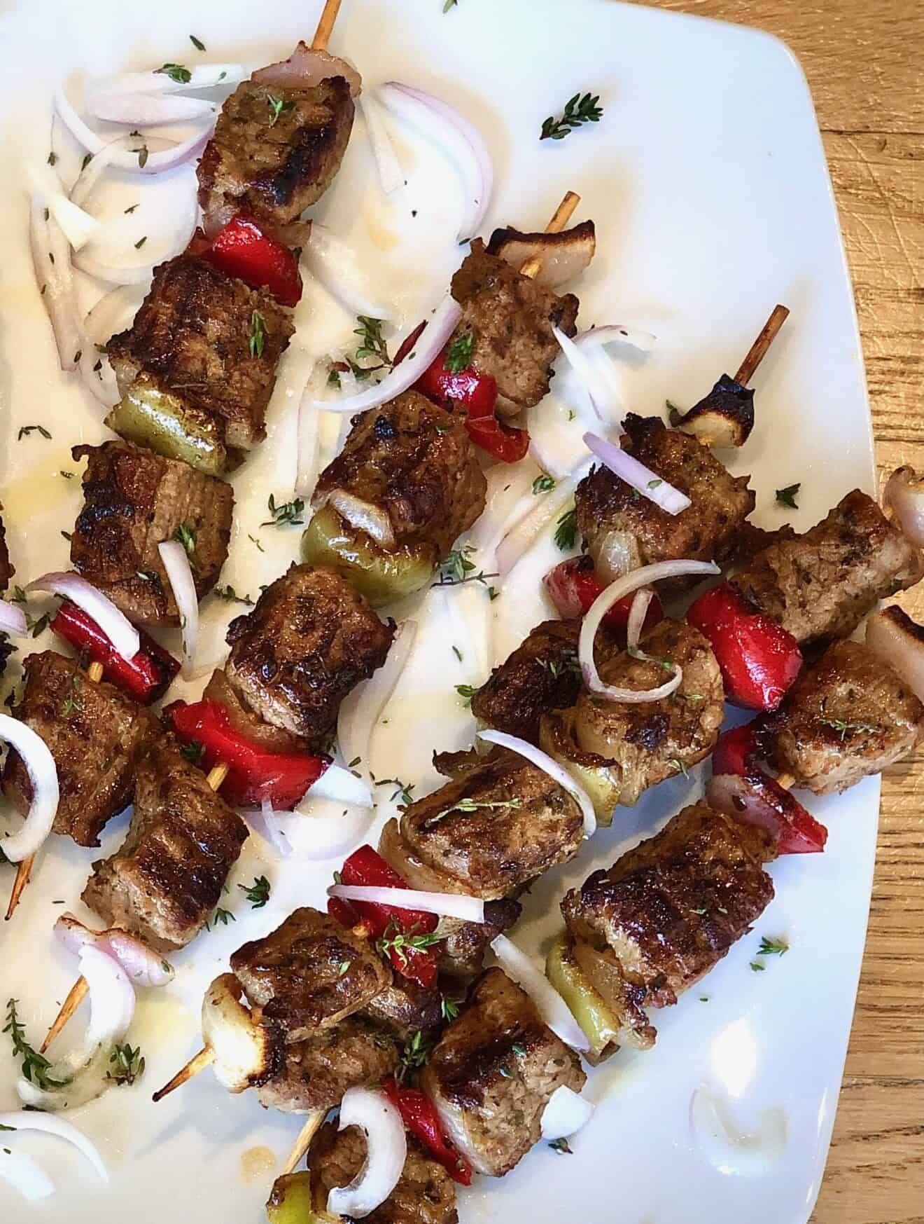 Marinated Greek Beef Souvlaki Skewers (Beef Kabobs) recipe - My Greek Dish