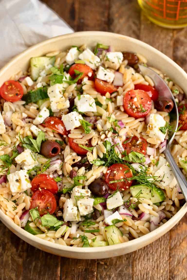 Greek Orzo Salad (Orzo feta salad) - My Greek Dish